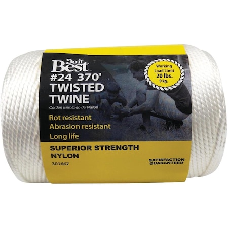 All-Source No. 24 x 370 Ft. White Nylon Twisted Twine 301667